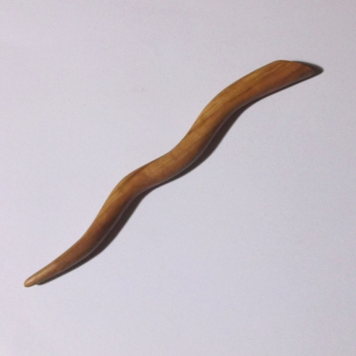Olivewood Wavy hairstick handmade by Natural Craft for Longhaired Jewels